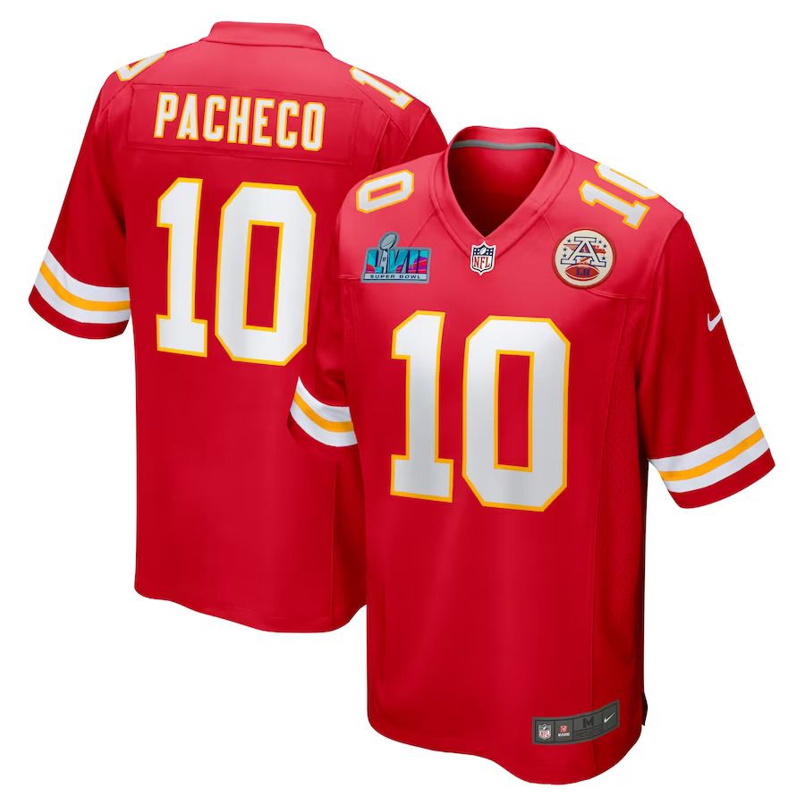 Men Kansas City Chiefs #10 Isiah Pacheco Nike Red Super Bowl LVII Patch Game NFL Jersey->kansas city chiefs->NFL Jersey
